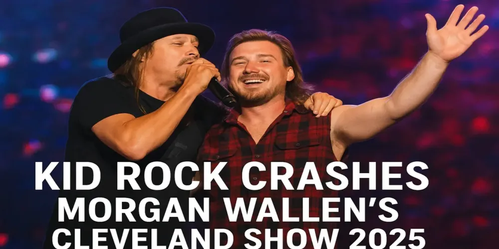 Kid Rock врывается на шоу Morgan Wallen в Кливленде 2025